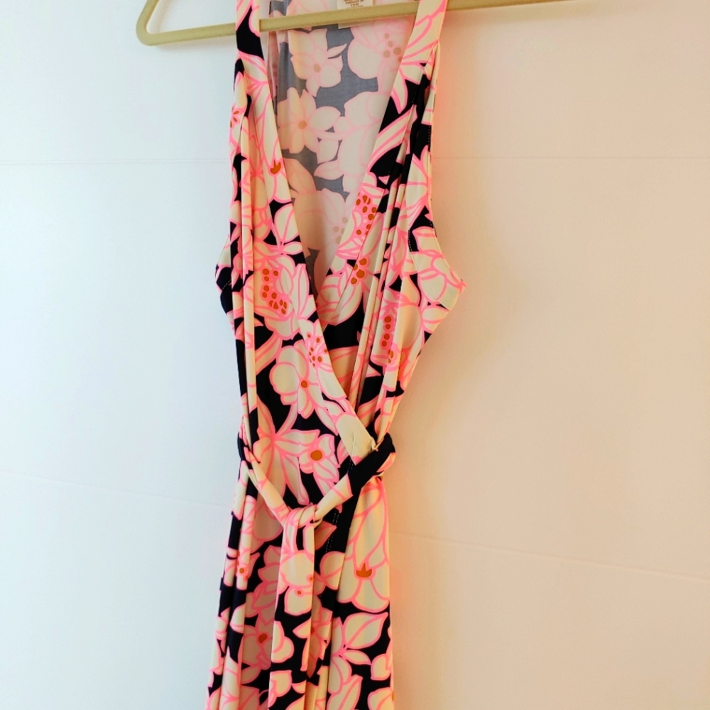 Printed maxi wrap dress